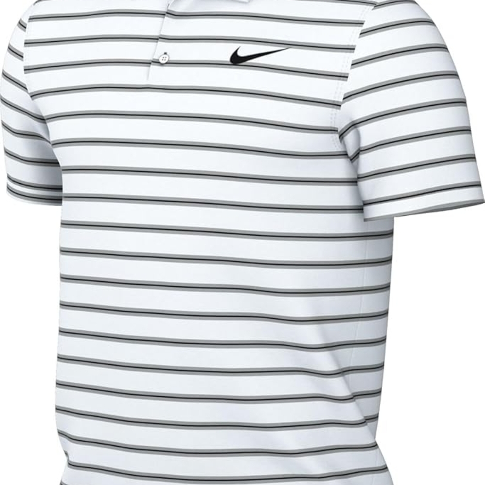 Nike White Polo with Thin Black Stripes